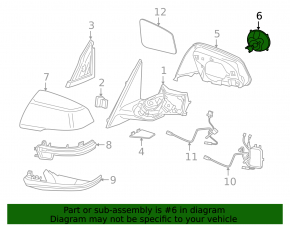 BMW X1 F48 16-22 Left Side Mirror Motor with Memory
