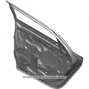 Door bare rear right Chevrolet Impala 14-20 without molding, black GBA, dented