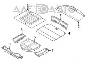 Kia Niro 17-22 HEV black trunk floor, under the tray