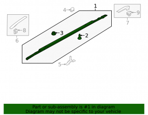 Roof rail right Kia Niro 17-22