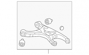 Large lower rear left control arm for Audi A4 B8 08-16