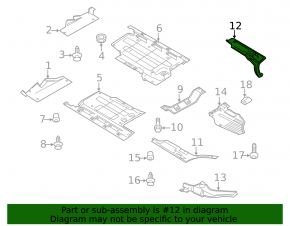 Rear left underbody protection for Audi Q5 8R 09-17, external