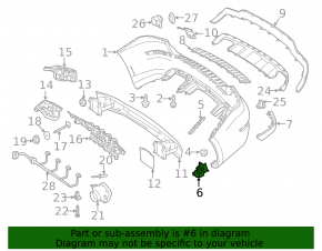 Lower left rear bumper bracket Mercedes GLK-class X204 13-15 AMG pkg