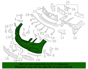 Bare front bumper Mercedes E-class W212 10-13 elegance, without parking sensors, for headlight washers