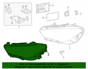 Front right headlight seal for Mercedes H247 GLA 20-26