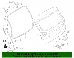 Trunk door bumper right Ford C-max MK2 13-18 on the body