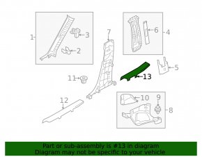 Door sill trim rear right Mazda 3 14-18 BM