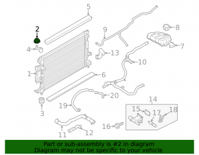 Radiator bracket upper left Lincoln MKC 15- rubber