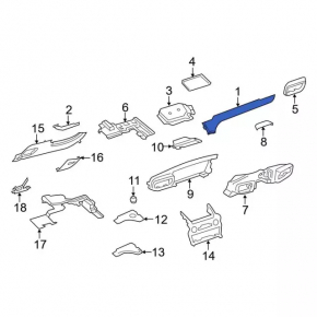 Ford Explorer 20-24 right front panel trim, gray