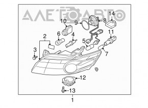 Headlight front left naked Infiniti FX35 FX45 03-08