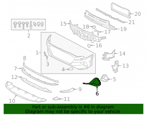 Left front bumper grille for Audi e-tron 19-23 pre-restyling, S-line