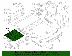 Trunk tray BMW X3 G01 18-21 without spare tire, black