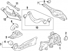 Lower rear left transverse control arm VW Jetta 19-