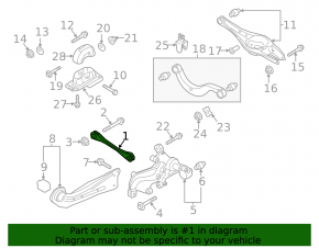 Lower rear left transverse control arm VW Jetta 19-
