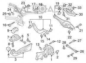 Lower rear left transverse control arm VW Jetta 19-