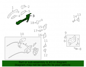 Subaru Outback 10-14 rear right door handle mechanism