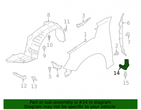 Mudguard front left Nissan Altima 19-24