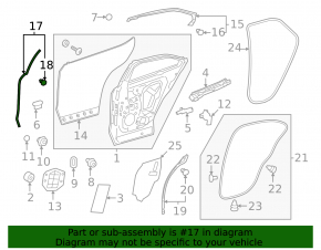 Door seal side rear left Lexus UX200 UX250h 19-