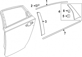 Door trim side rear right Honda Accord 23- rear