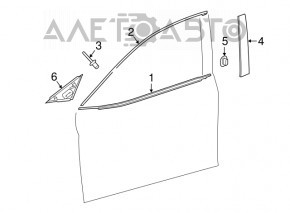 Molding door-glass central front right Toyota Camry v70 18-24 chrome