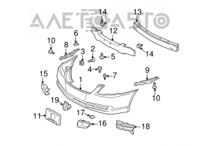 Right front bumper fog light cap for Toyota Avalon 2005-2007