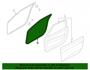 Door seal front left Hyundai Veloster 12-17