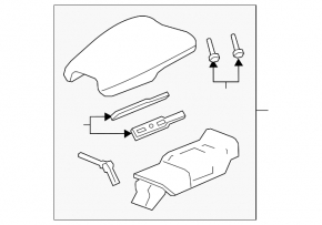Console center armrest and cup holders Honda HR-V 16-22