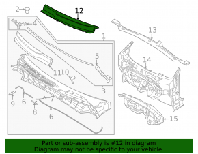 Left wiper grille trim Kia Niro 23 - black gloss