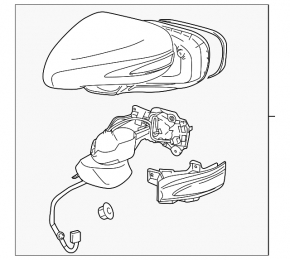 Right side mirror assembly for Lexus IS 14-15