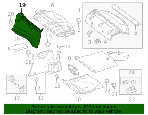 Mercedes CLA 14-19 trunk opening trim black, broken