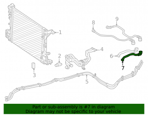 Cooling system pipe for the high-pressure fuel tank of a Mercedes EQB-class X243 22-25 without 3rd row of seats