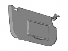 Right visor Ford Escape MK3 13-19 gray, without backlight, without hook