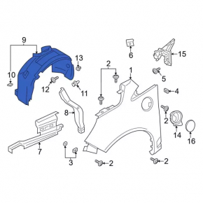 Front left mudguard Ford C-max MK2 13-18 SIGNEDA