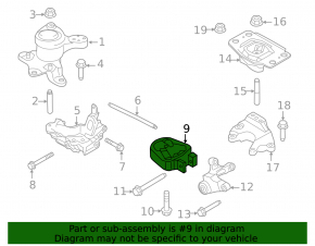 Rear engine mount for Ford Fusion mk5 13-14 1.6T