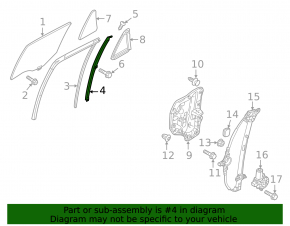 Rear right door glass guide Mazda CX-5 13-16