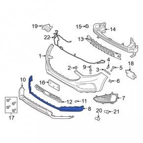 Front bare bumper lower part Ford Edge 19-24 ST, ST-Line