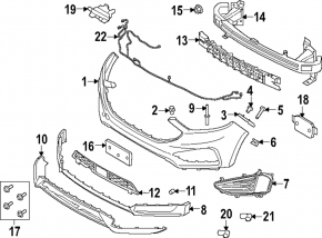 Front bare bumper lower part Ford Edge 19-24 ST, ST-Line