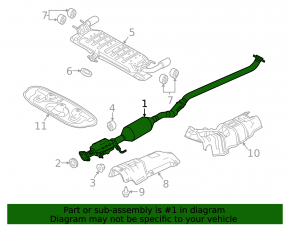 Exhaust line middle part with catalytic converter Mazda 3 19-22 2.5 FWD Japan built
