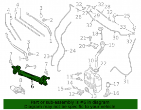 Mazda CX-9 16-23 windshield wiper linkage with motor for northern regions