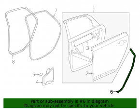 Chevrolet Impala 14-20 rear right door seal outer