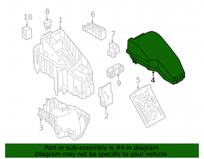 Nissan Murano z51 09-10 underhood fuse box cover