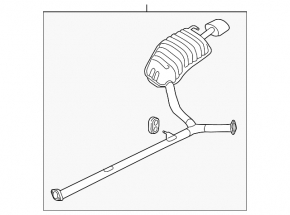 Rear muffler with barrel, right, Kia Optima 14-15 2.4, type 1