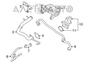 Engine Cooling System Pipes Volvo XC90 16-22 T5, T6