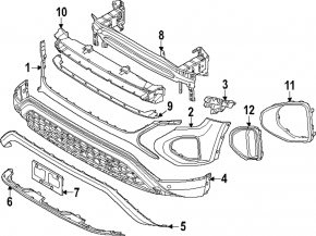 Front bumper mount left VW Atlas 24-25