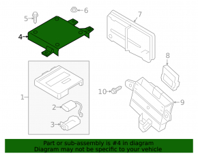 Bracket for the emergency call control unit for the Audi E-Tron 19-23