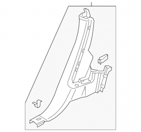 Lower right rear pillar trim for Audi Q8 19-25 black