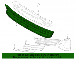 Lower front bumper grille central BMW 5 G30 21-23 without radar, Basis