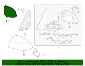 Left mirror element for BMW X7 G07 19-25, heated, BSM, auto-dimming