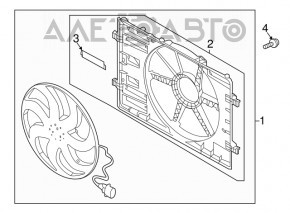 Diffuser radiator shroud assembly Audi A3 8V 15-20 1.8T for 1 fan