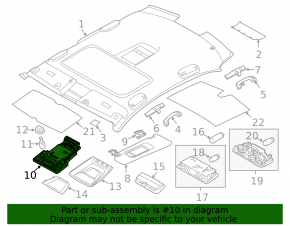 Front light for BMW 5 F10 11-16 under sunroof Base